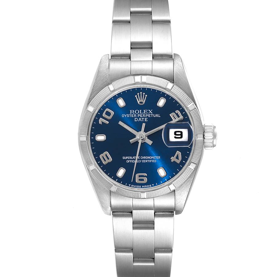 Rolex Date Blue Dial Steel Ladies Watch 69190 SwissWatchExpo