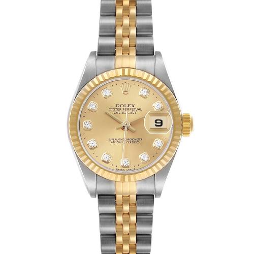Photo of Rolex Datejust Champagne Diamond Dial Steel Yellow Gold Ladies Watch 79173
