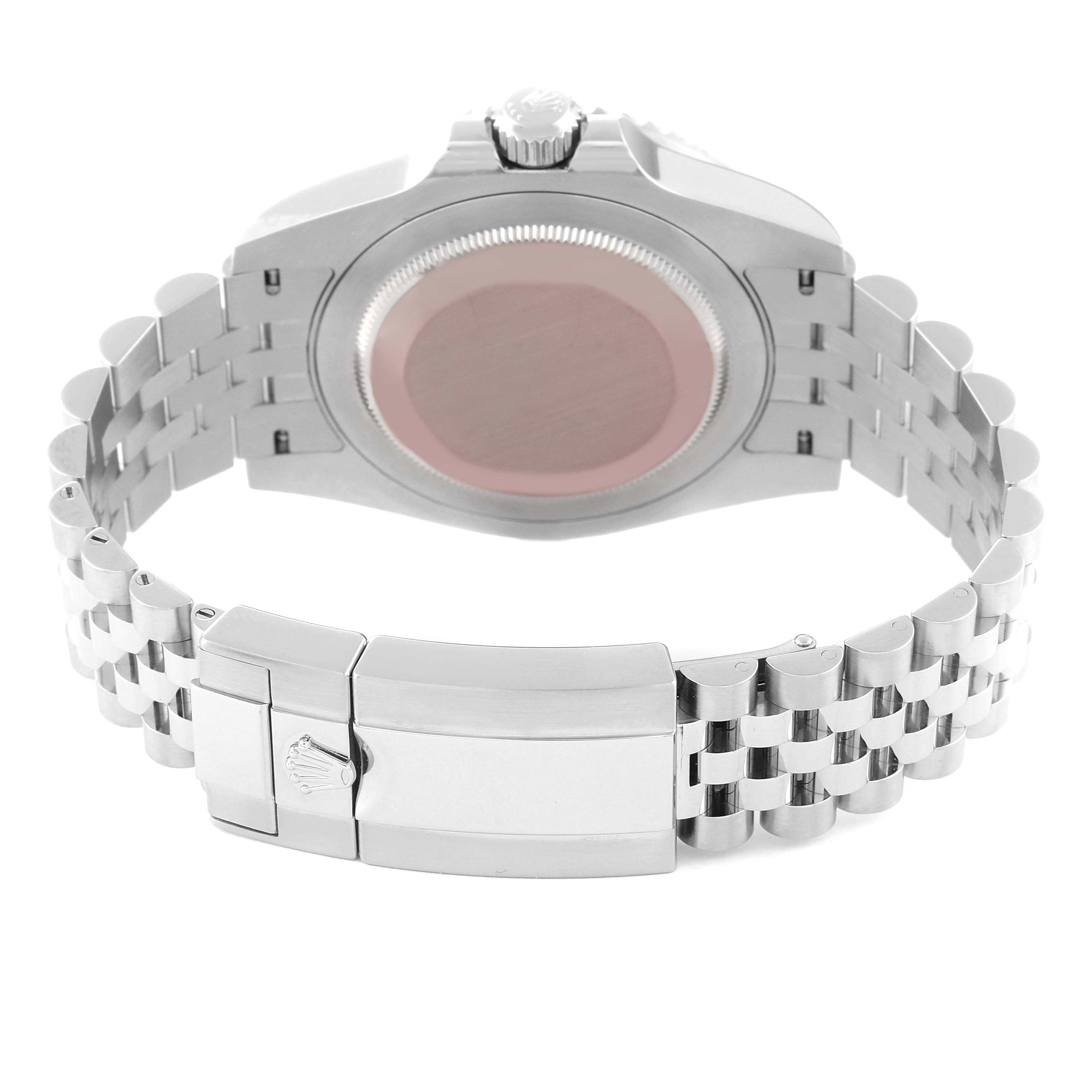 The image shows the back and bracelet clasp of a Rolex GMT-Master 126710BLRO Men
s Stainless Steel Black Dial 126710BLRO Men
s Stainless Steel Black Dial watch.