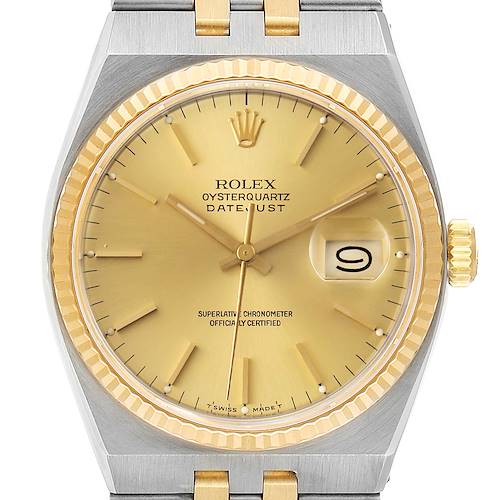 Photo of Rolex Oysterquartz Datejust 36mm Steel Yellow Gold Mens Watch 17013