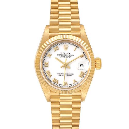 Photo of Rolex President Datejust 26 Yellow Gold White Dial Ladies Watch 69178 