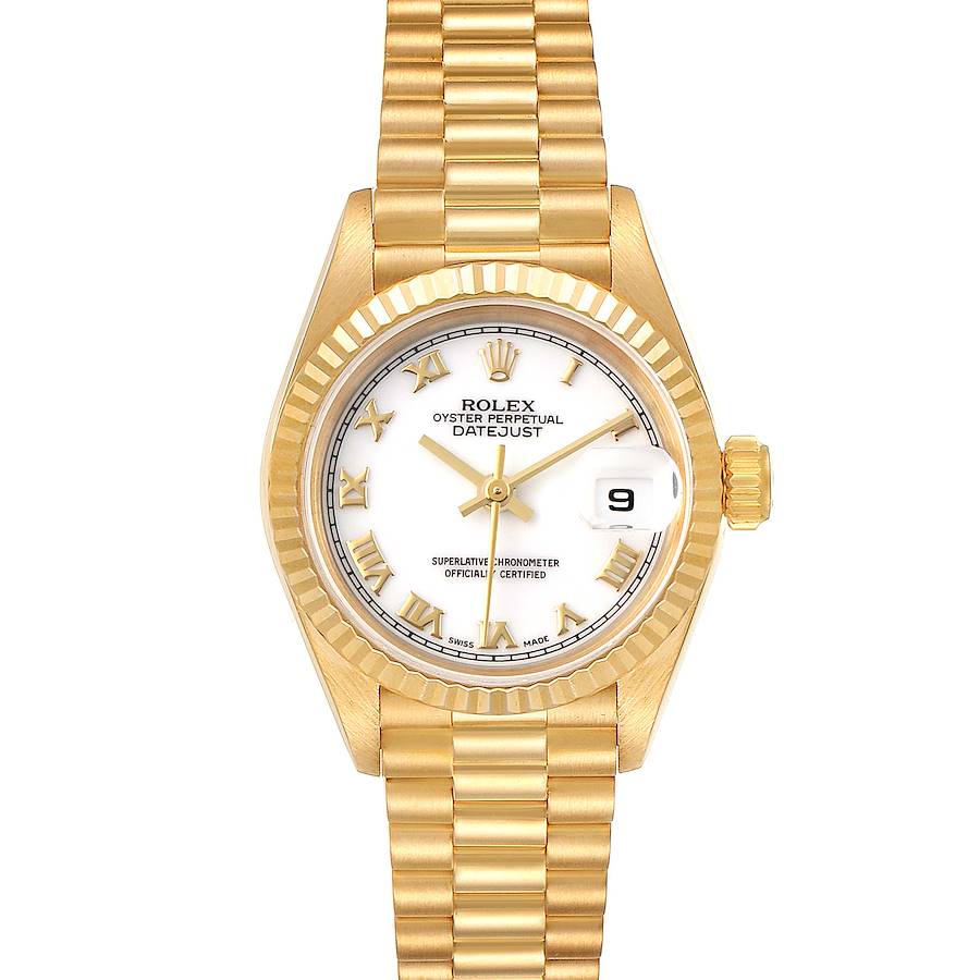 Rolex President Datejust 26 Yellow Gold White Dial Ladies Watch 69178  SwissWatchExpo
