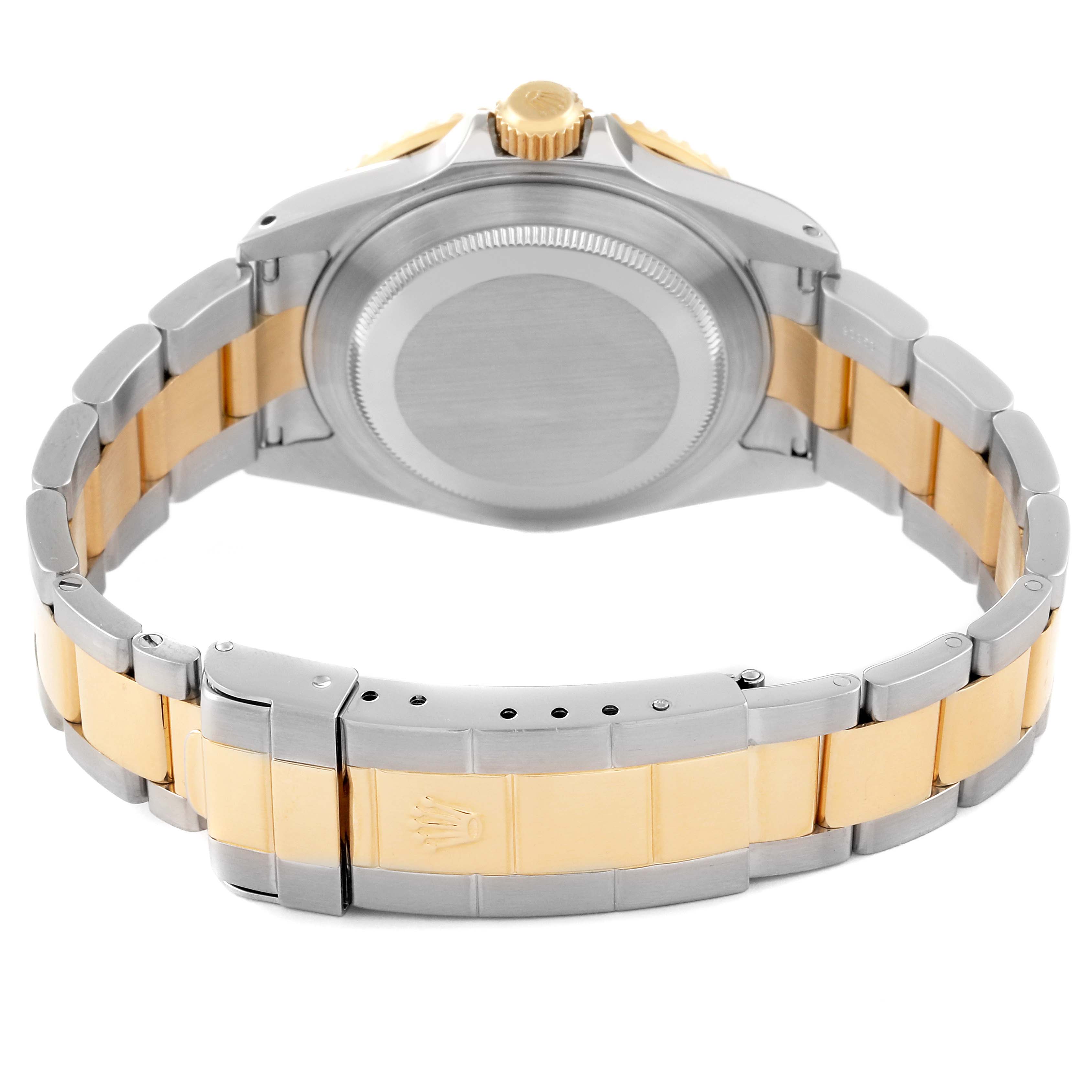 This image shows the back of the Rolex Submariner 16613LB Men's Steel and Gold (two tone) Champagne Dial 16613LB Men's Steel and Gold (two tone) Champagne Dial watch, highlighting the bracelet and clasp.
