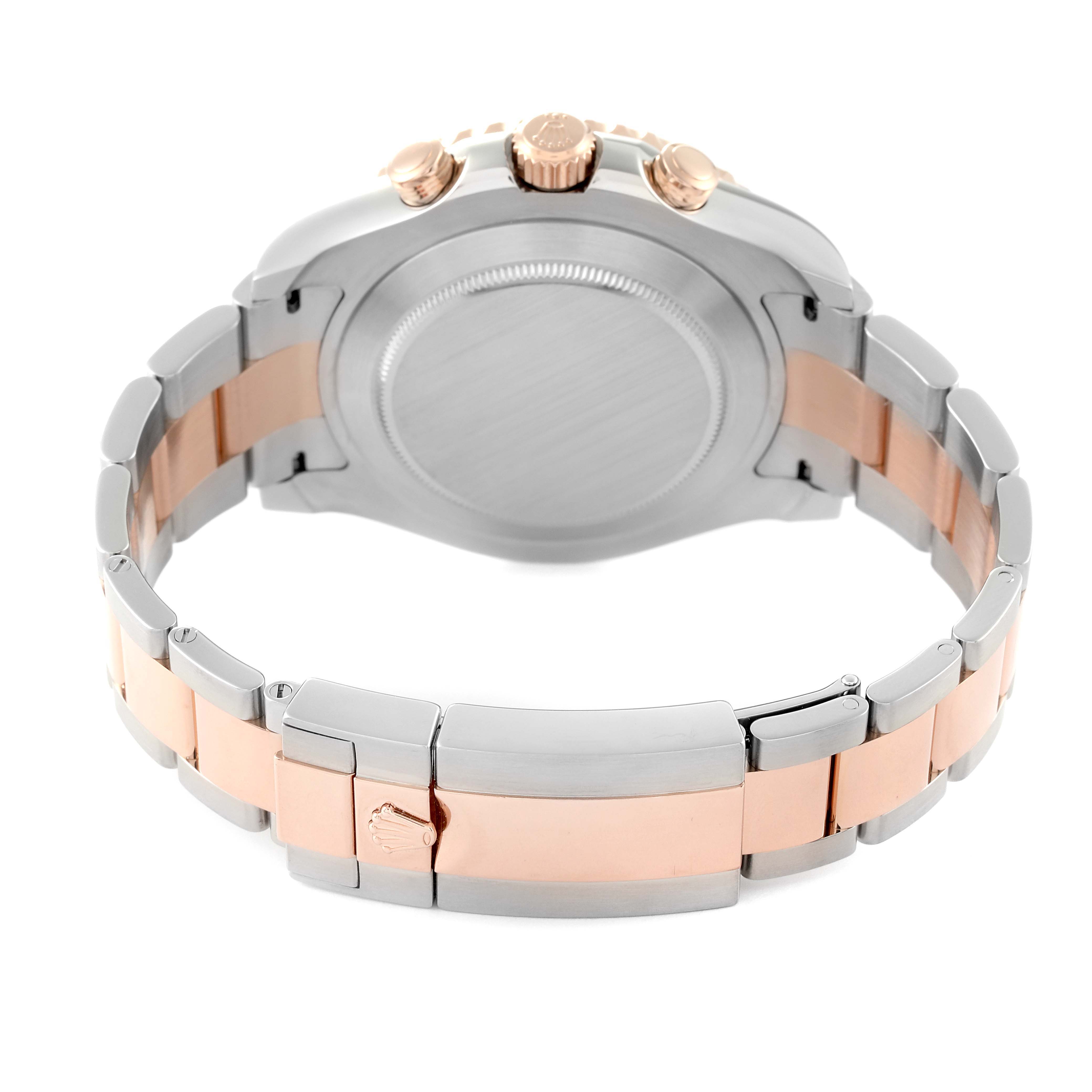 The image shows the back case and bracelet of a Rolex Yacht-Master 116681 Men
s Steel and Gold (two tone) White Dial 116681 Men
s Steel and Gold (two tone) White Dial watch, featuring a two-tone metal design.