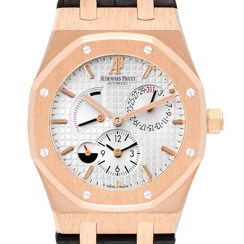 Photo of Audemars Piguet Royal Oak Dual Time Rose Gold Mens Watch 26120OR Box Papers
