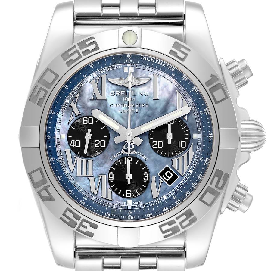 Breitling Chronomat 01 Mother of Pearl Steel Limited Edition Mens Watch AB0111 Box Card SwissWatchExpo