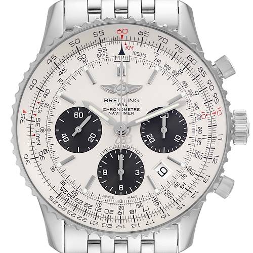 Photo of Breitling Navitimer 01 Panda Dial Automatic Steel Mens Watch AB0120 Box Card