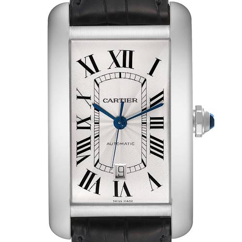 Photo of Cartier Tank Americaine XL 18K White Gold Mens Watch W2609956 Box Papers