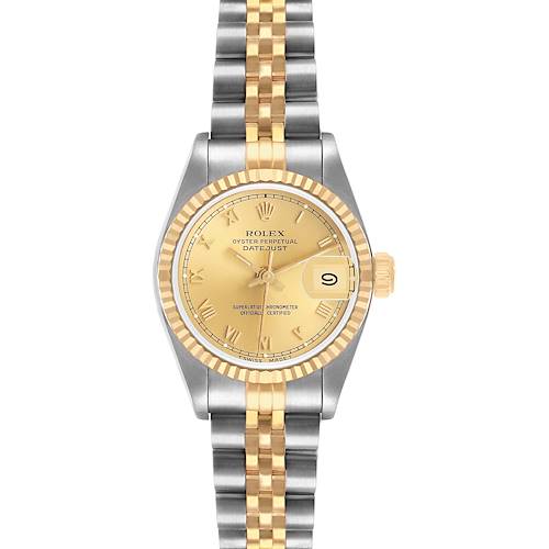 Photo of Rolex Datejust Champagne Roman Dial Steel Yellow Gold Ladies Watch 69173