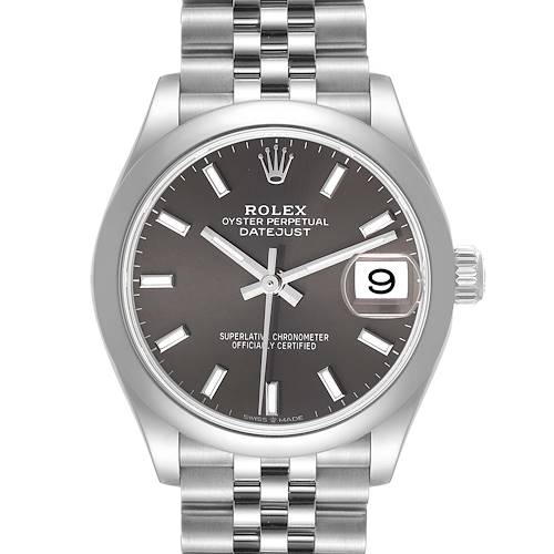 Photo of Rolex Datejust Midsize Dark Grey Dial Steel Ladies Watch 278240 Box Card