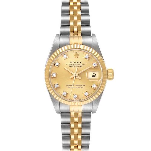 Photo of Rolex Datejust Steel Yellow Gold Diamond Ladies Watch 69173