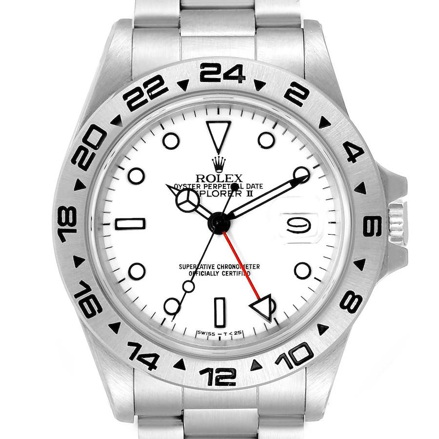 Rolex Explorer II White Dial Automatic Steel Mens Watch 16550 Box Papers SwissWatchExpo