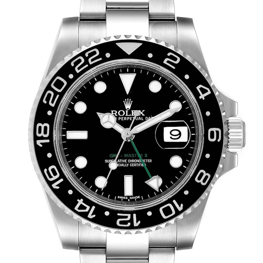 Rolex GMT Master II Black Dial Steel Mens Watch 116710 SwissWatchExpo