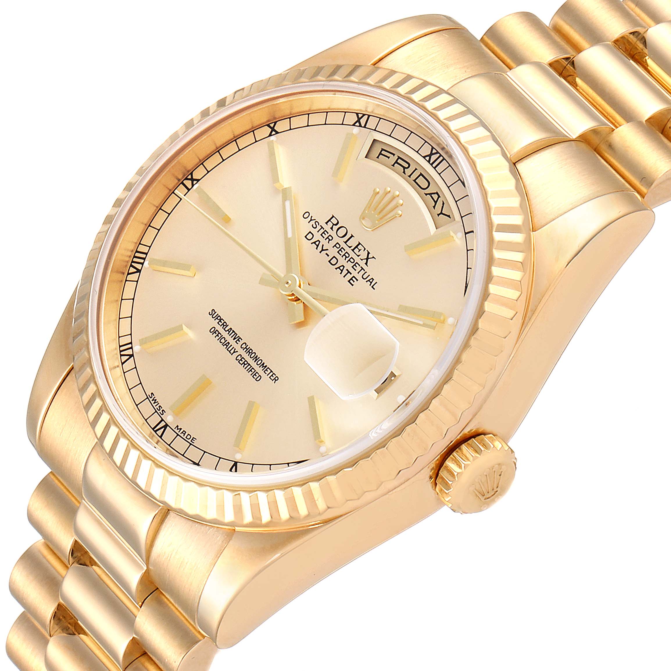 Rolex President Day Date 36mm Yellow Gold Mens Watch 118238 Swisswatchexpo 