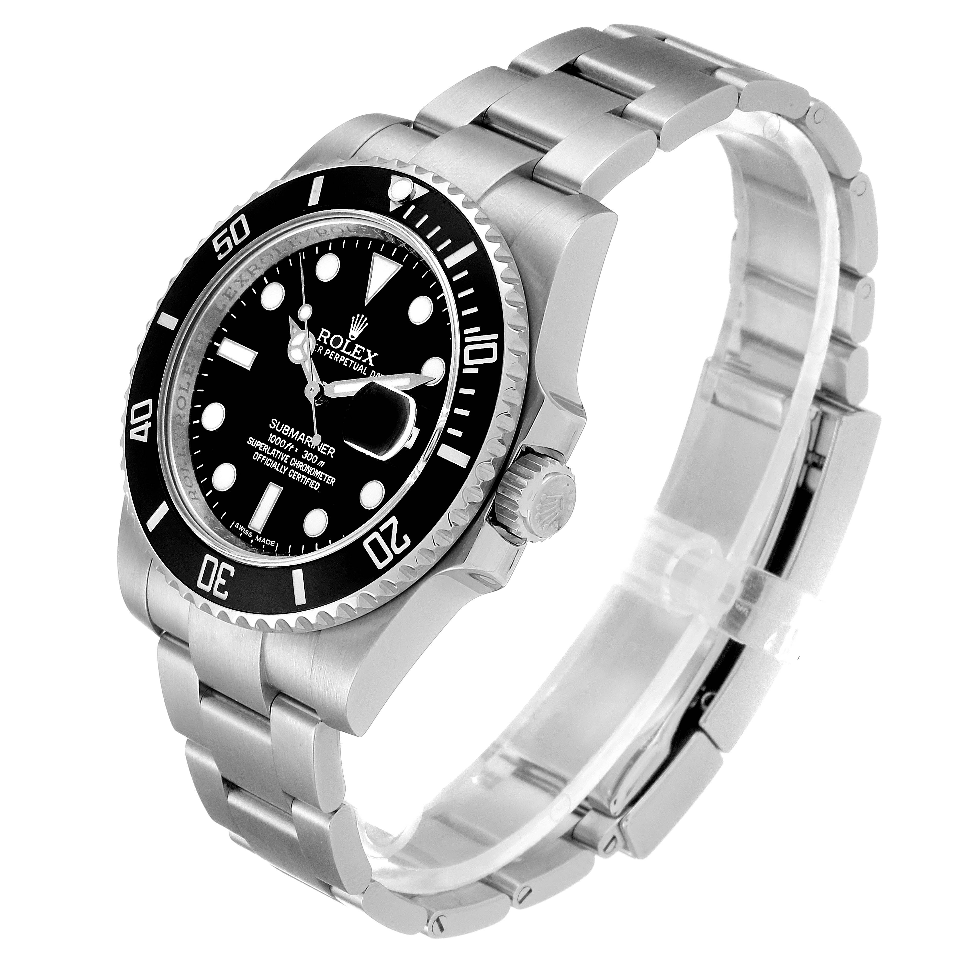 The image shows a Rolex Submariner 116610LN Men
s Stainless Steel Black Dial 116610LN Men
s Stainless Steel Black Dial watch at a slight angle, revealing the bezel, dial, crown, and bracelet.