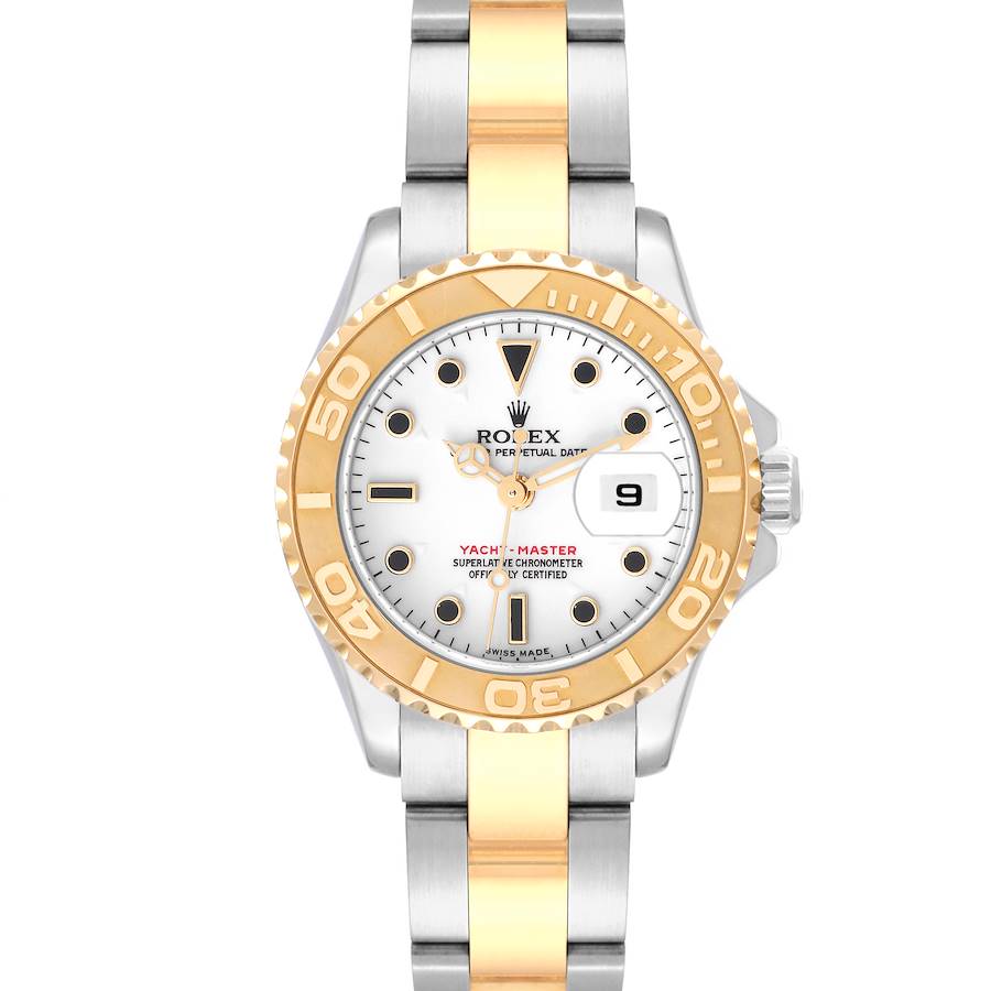 Rolex Yachtmaster 29 White Dial Steel Yellow Gold Ladies Watch 169623 Box Papers SwissWatchExpo