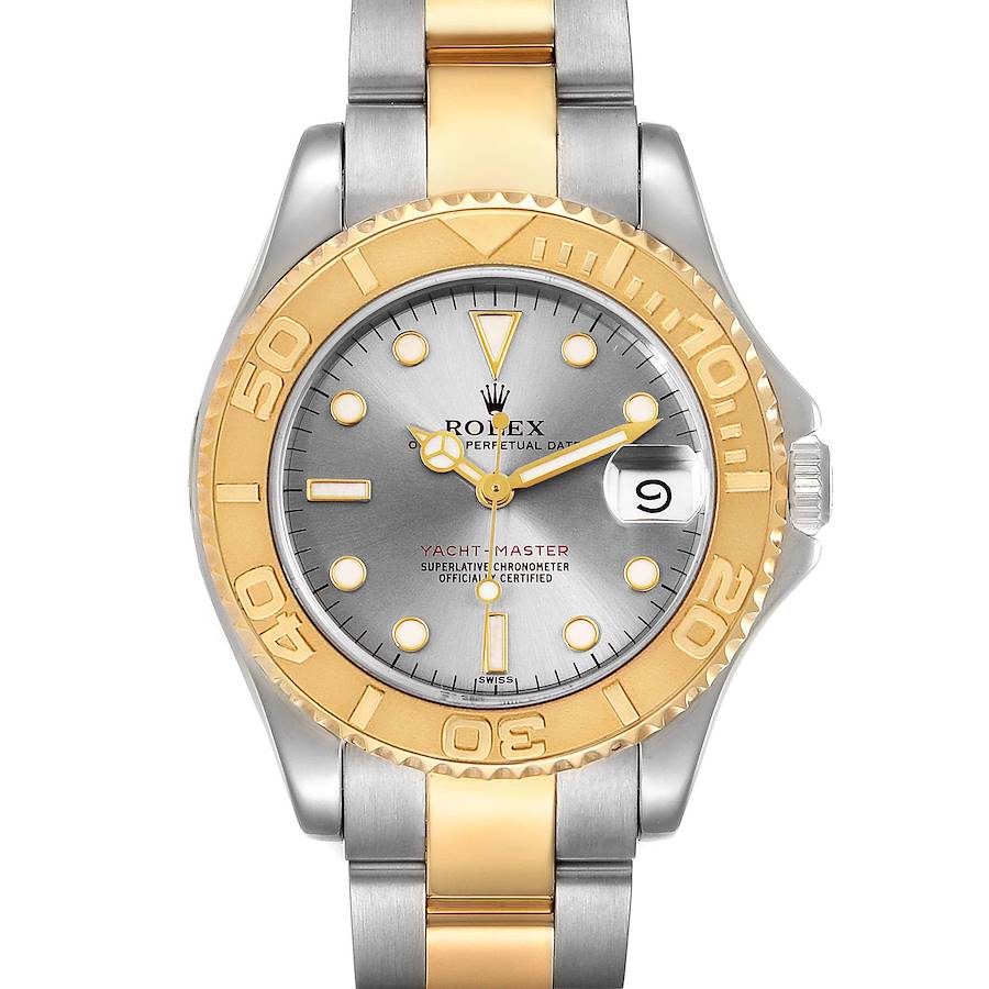 Rolex Yachtmaster 35 Midsize Steel Yellow Gold Slate Dial Watch 68623 SwissWatchExpo