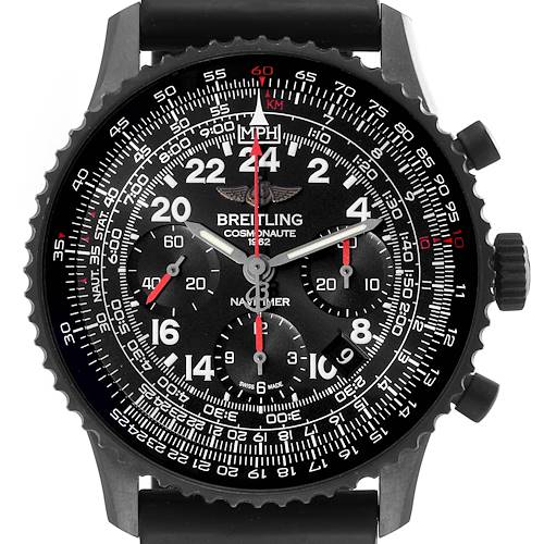 Photo of Breitling Navitimer Cosmonaute Black Steel Limited Edition Mens Watch MB0210 Box Card