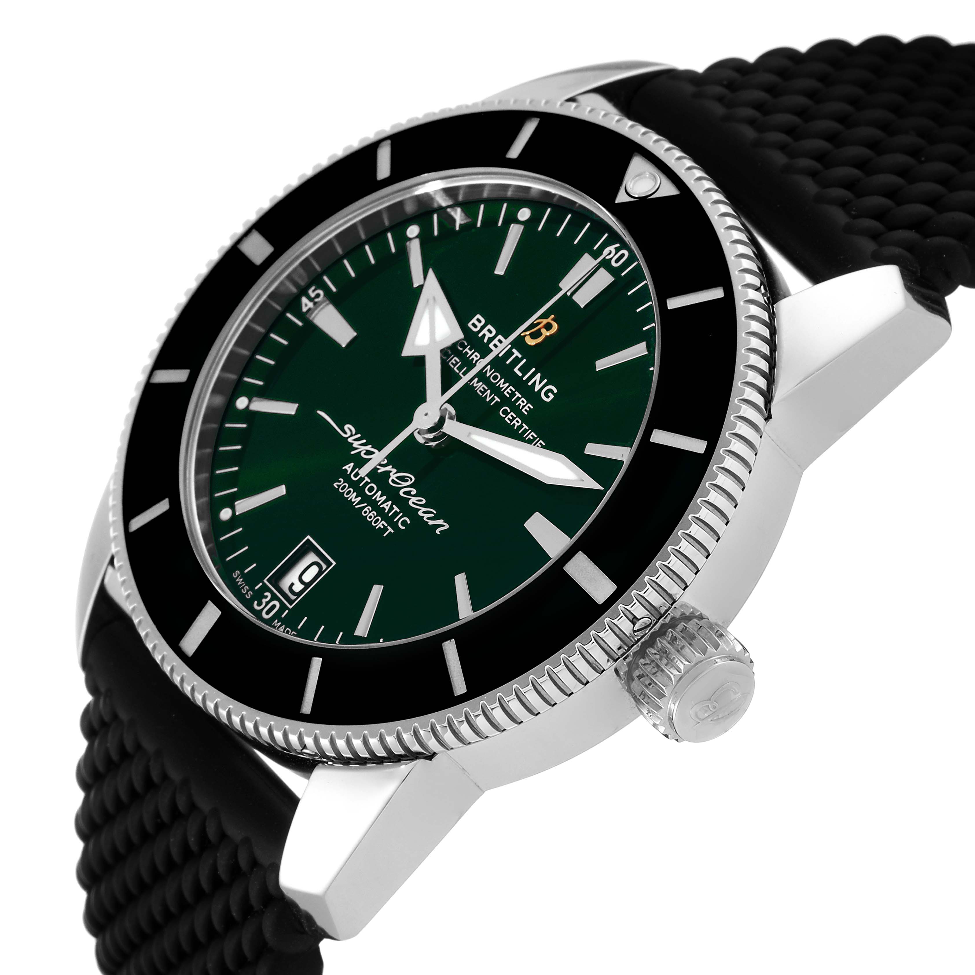 Breitling Superocean Heritage II 42 Green Dial Steel Watch AB2010 Box ...
