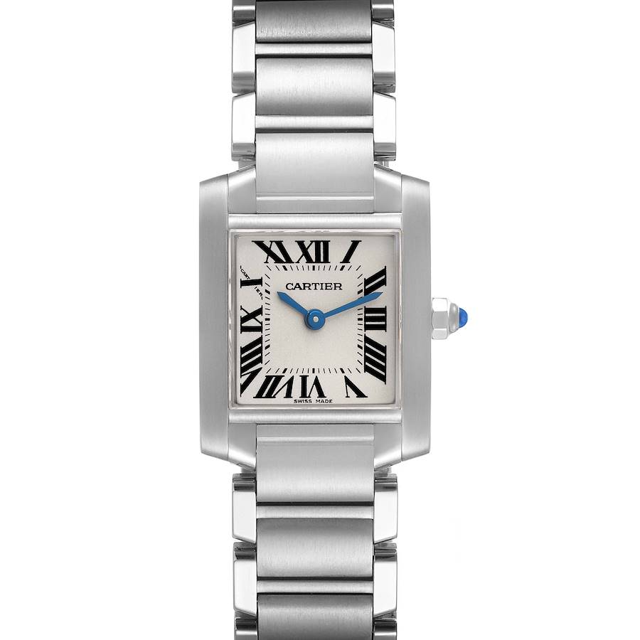 Cartier Tank Francaise Small Silver Dial Steel Ladies Watch W51008Q3 Box Papers SwissWatchExpo