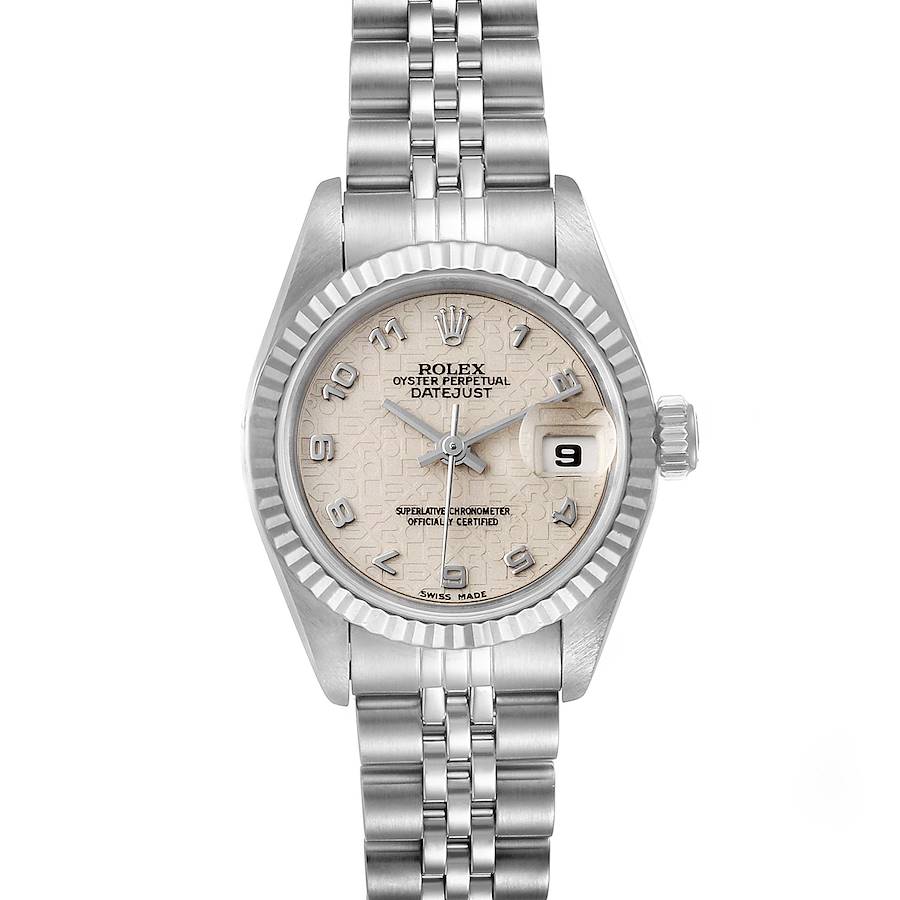 Rolex Datejust 26 Steel White Gold Anniversary Dial Ladies Watch 69174 SwissWatchExpo