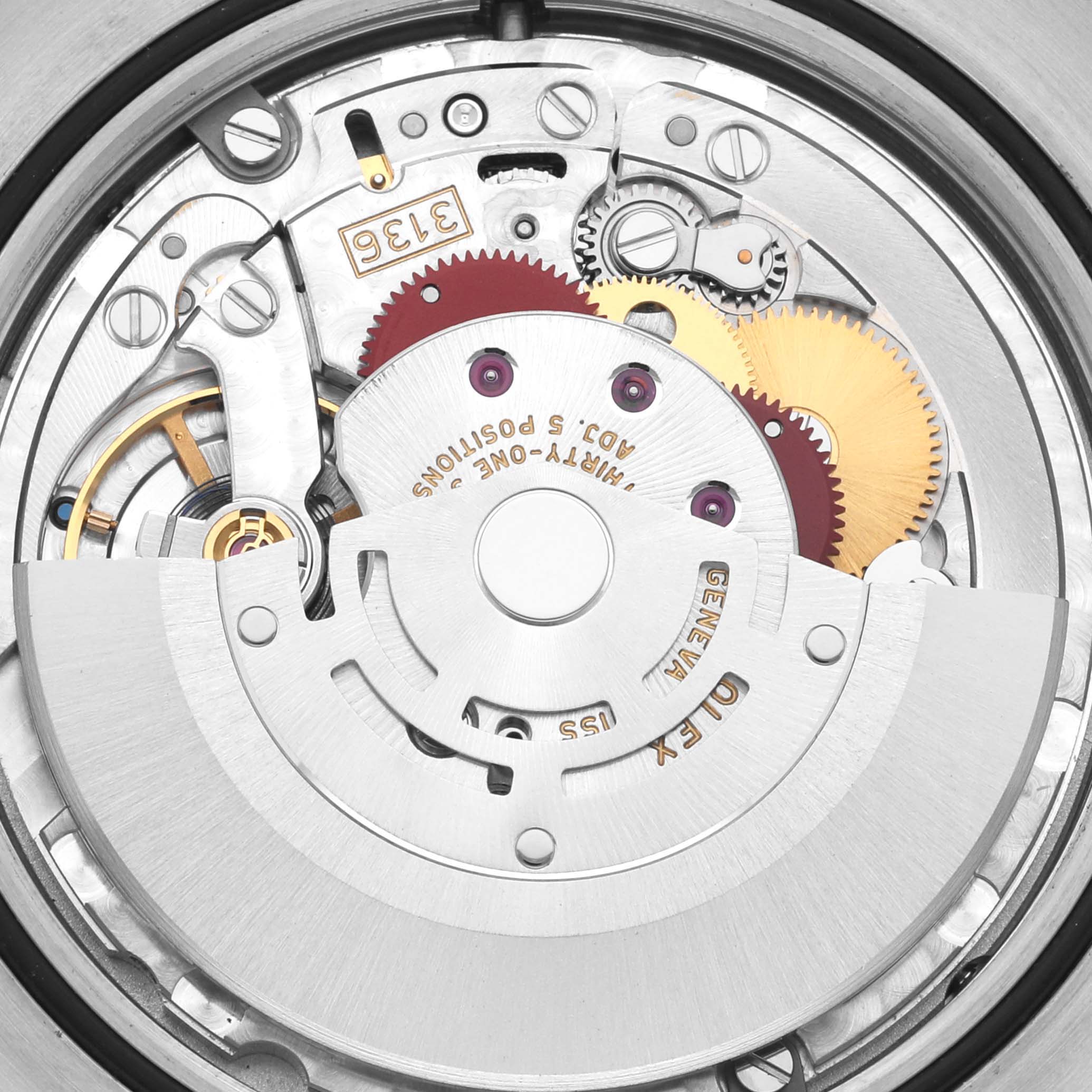 The image shows the intricate movement and internal mechanics of the Rolex Datejust 41 116333 Men's Steel and Gold (two tone) Black Dial 116333 Men's Steel and Gold (two tone) Black Dial watch.