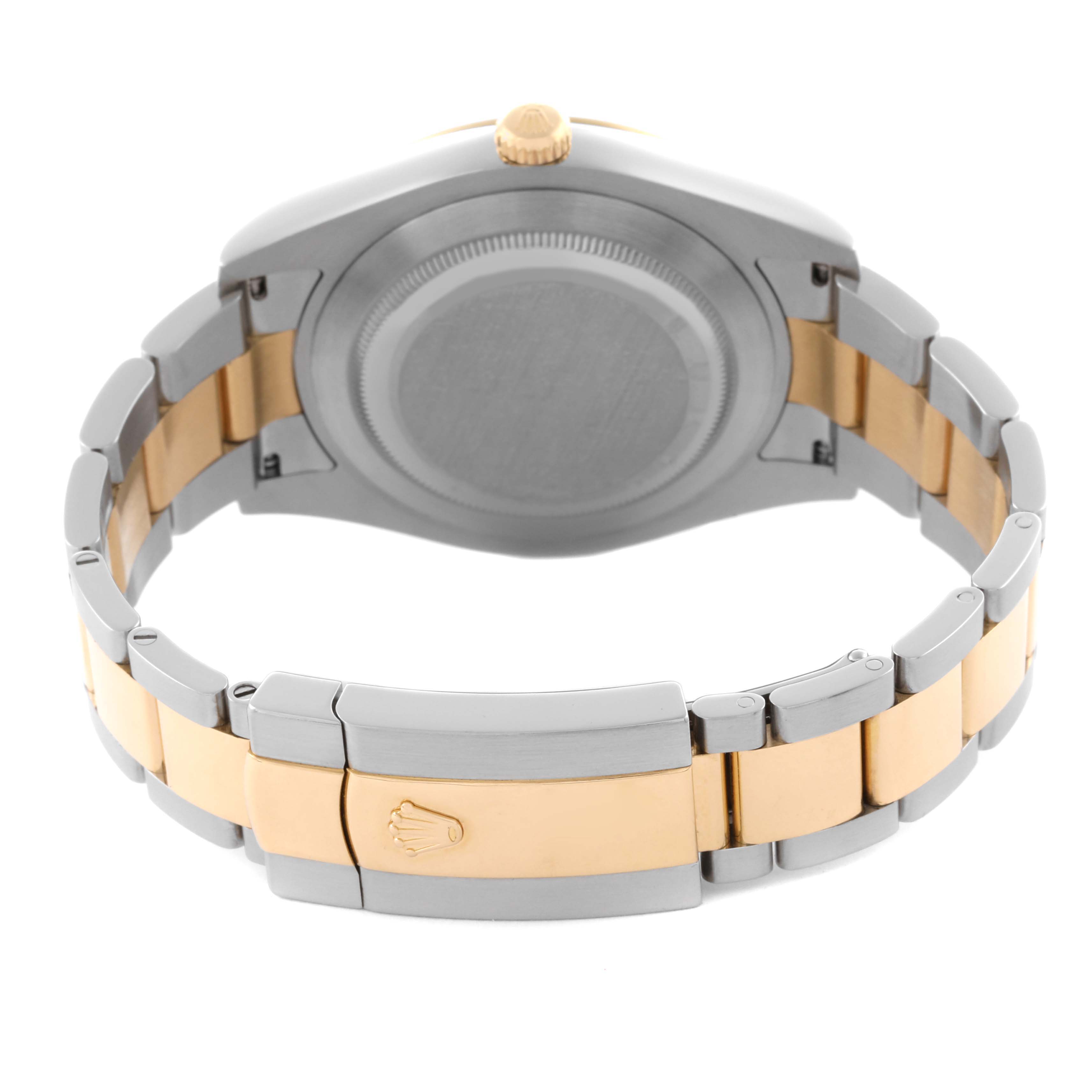 The image shows the back and bracelet of a Rolex Datejust 41 116333 Men's Steel and Gold (two tone) Black Dial 116333 Men's Steel and Gold (two tone) Black Dial, highlighting the clasp and dual-tone links.