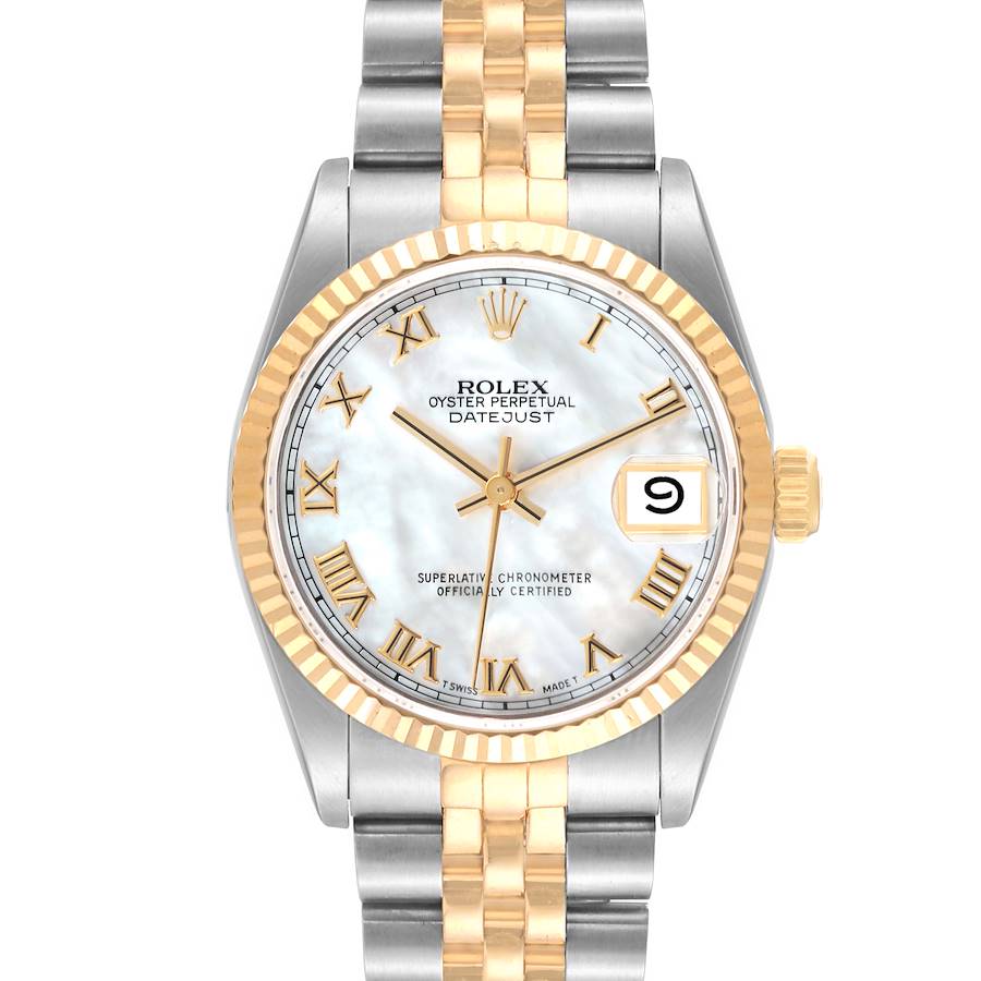 Rolex Datejust Midsize Mother of Pearl Dial Steel Yellow Gold Ladies Watch 68273 SwissWatchExpo