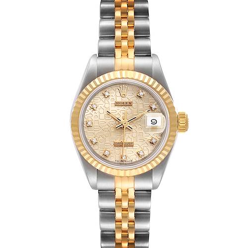 Photo of Rolex Datejust Steel Gold Anniversary Diamond Dial Ladies Watch 69173 Papers