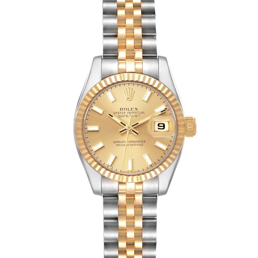 Rolex Datejust Steel Yellow Gold Champagne Dial Ladies Watch 179173 Box Papers SwissWatchExpo