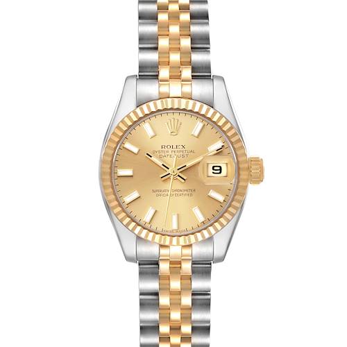 Photo of Rolex Datejust Steel Yellow Gold Champagne Dial Ladies Watch 179173 Box Papers