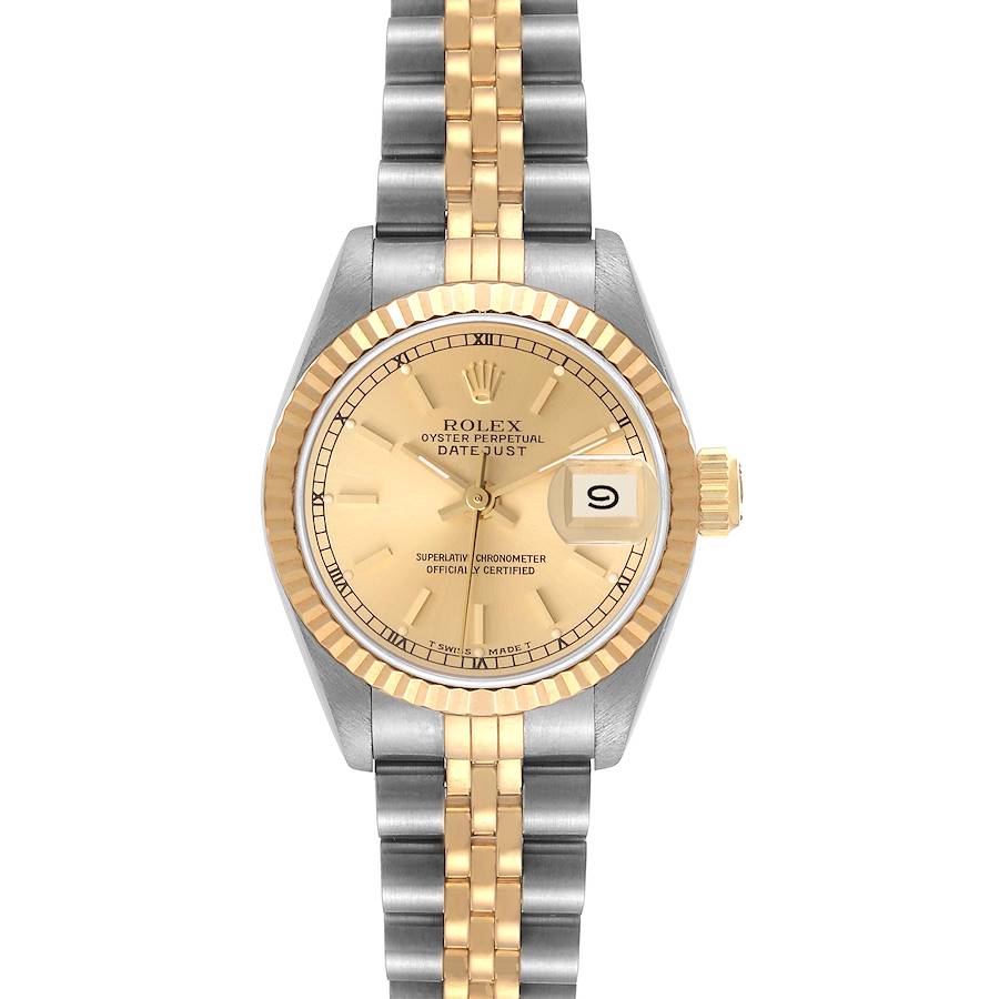 Rolex Datejust Steel Yellow Gold Champagne Dial Ladies Watch 69173 SwissWatchExpo