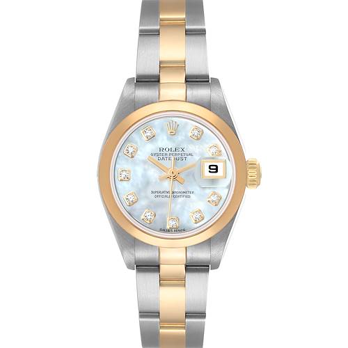Photo of Rolex Datejust Steel Yellow Gold Mother of Pearl Diamond Ladies Watch 79163