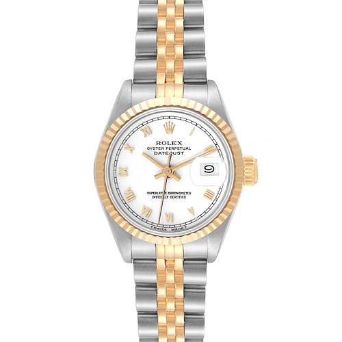 Photo of Rolex Datejust White Roman Dial Steel Yellow Gold Ladies Watch 69173