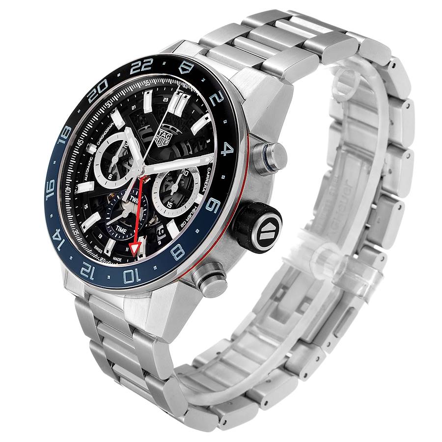 Tag Heuer Carrera Batman Bezel Chronograph Steel Mens Watch