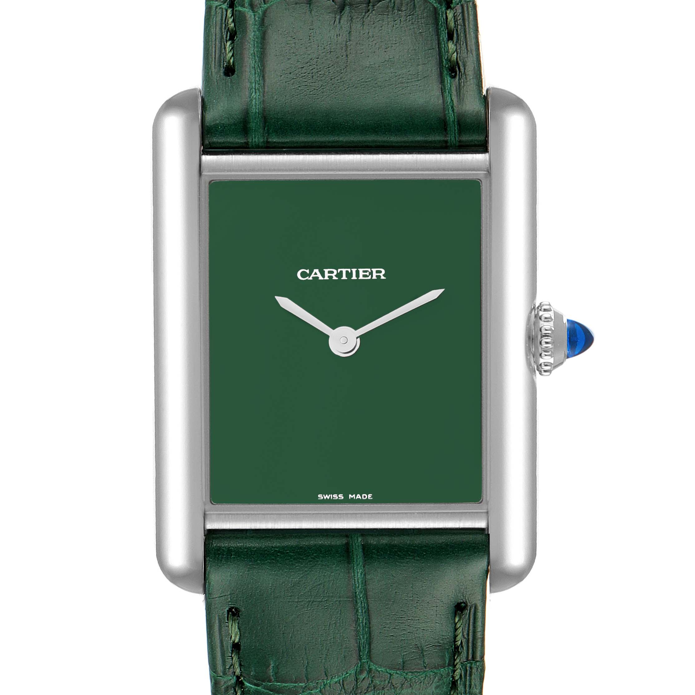 Cartier Tank Must Large Steel Green Dial Ladies Watch WSTA0056