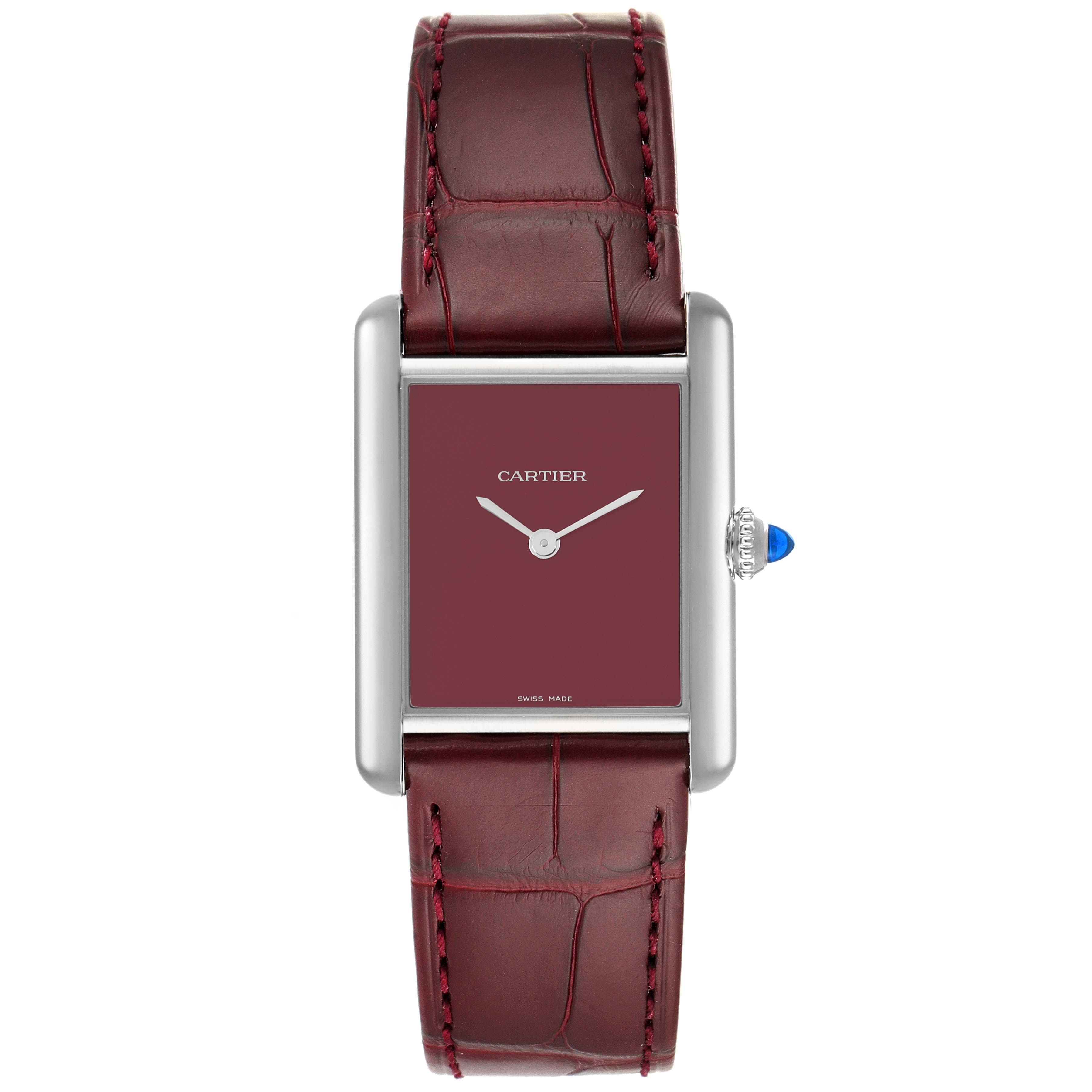 Cartier Tank Must Large Steel Red Dial Ladies Watch WSTA0054 Unworn ...