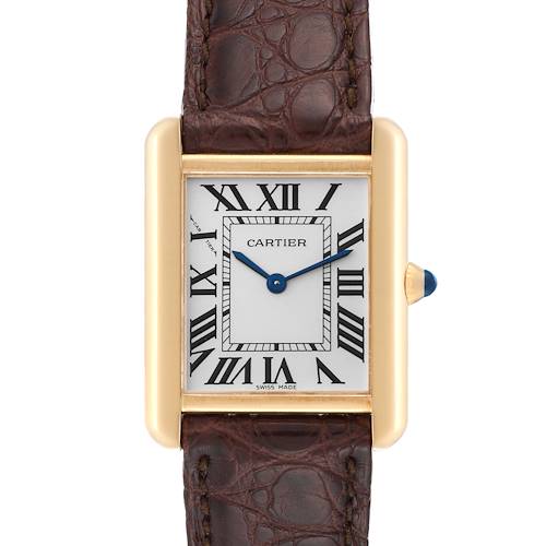 Photo of Cartier Tank Solo Yellow Gold Steel Silver Dial Ladies Watch W1018755