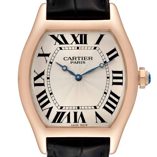 Photo of Cartier Tortue XL CPCP Collection Silver Dial Rose Gold Mens Watch 2763
