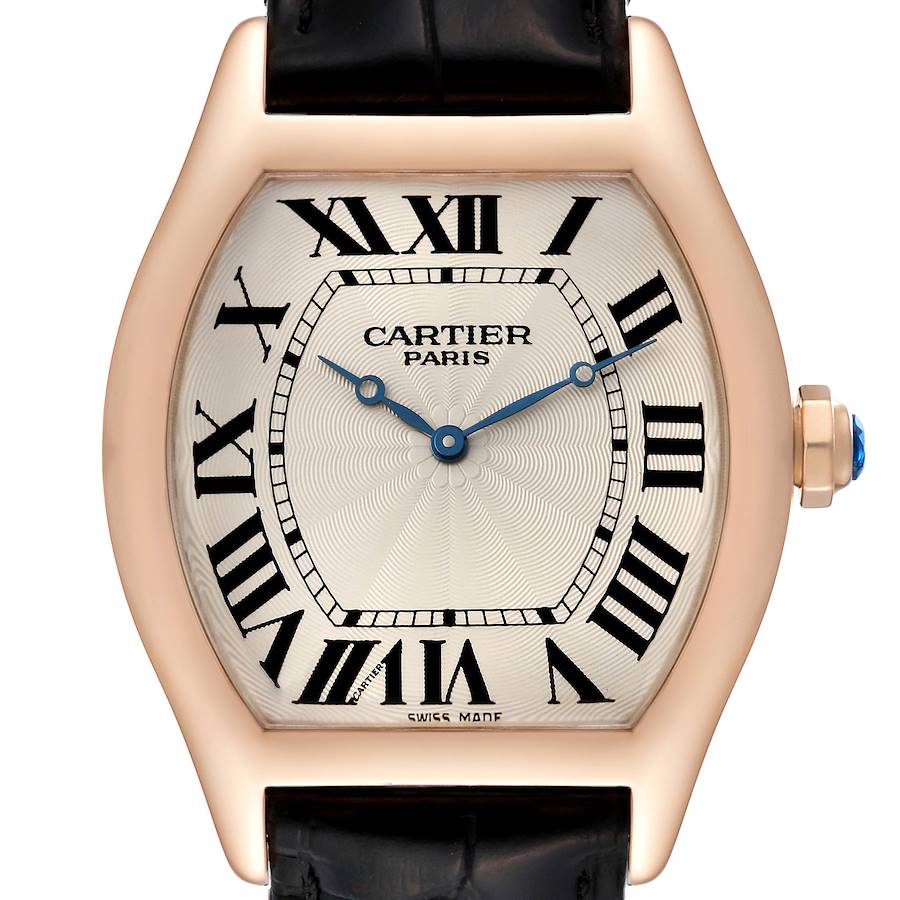 Cartier Tortue XL CPCP Collection Silver Dial Rose Gold Mens Watch 2763 SwissWatchExpo