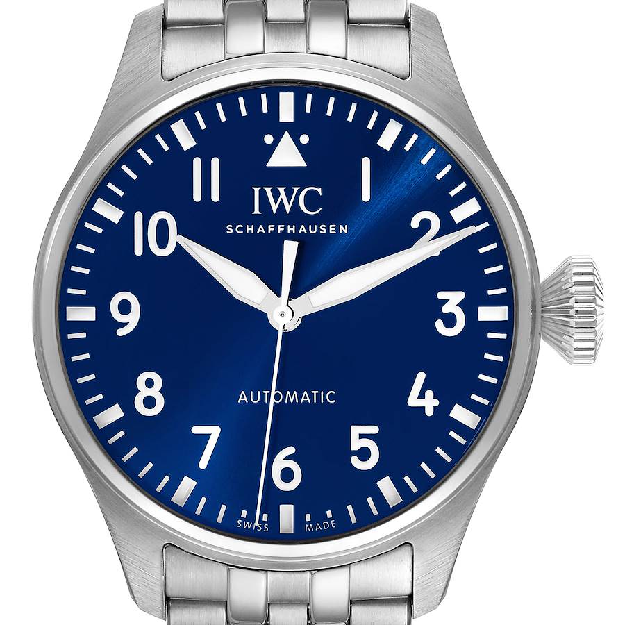 IWC Big Pilots 43mm Steel Blue Dial Mens Automatic Watch IW329304 SwissWatchExpo