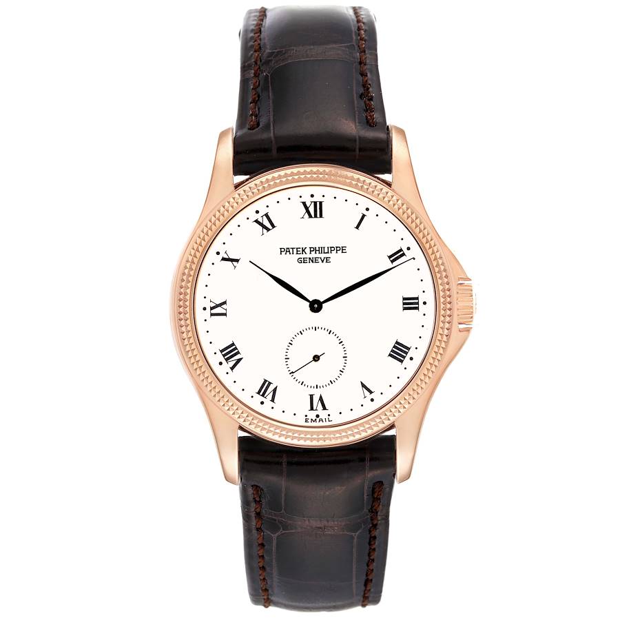 Patek Philippe Calatrava Rose Gold White Dial Mens Watch 5115