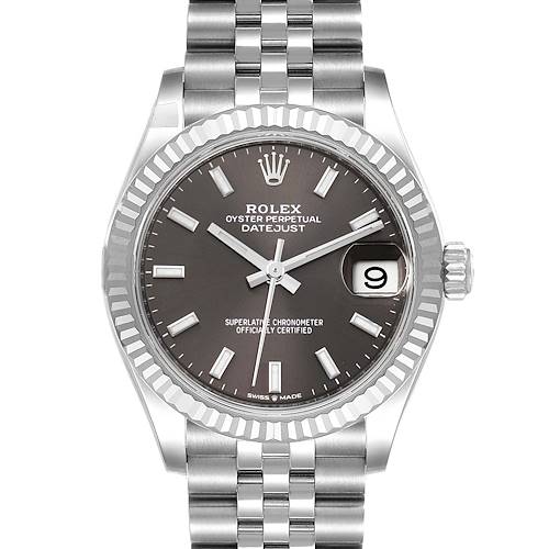 Photo of Rolex Datejust Midsize 31 Steel White Gold Slate Dial Watch 278274 Unworn