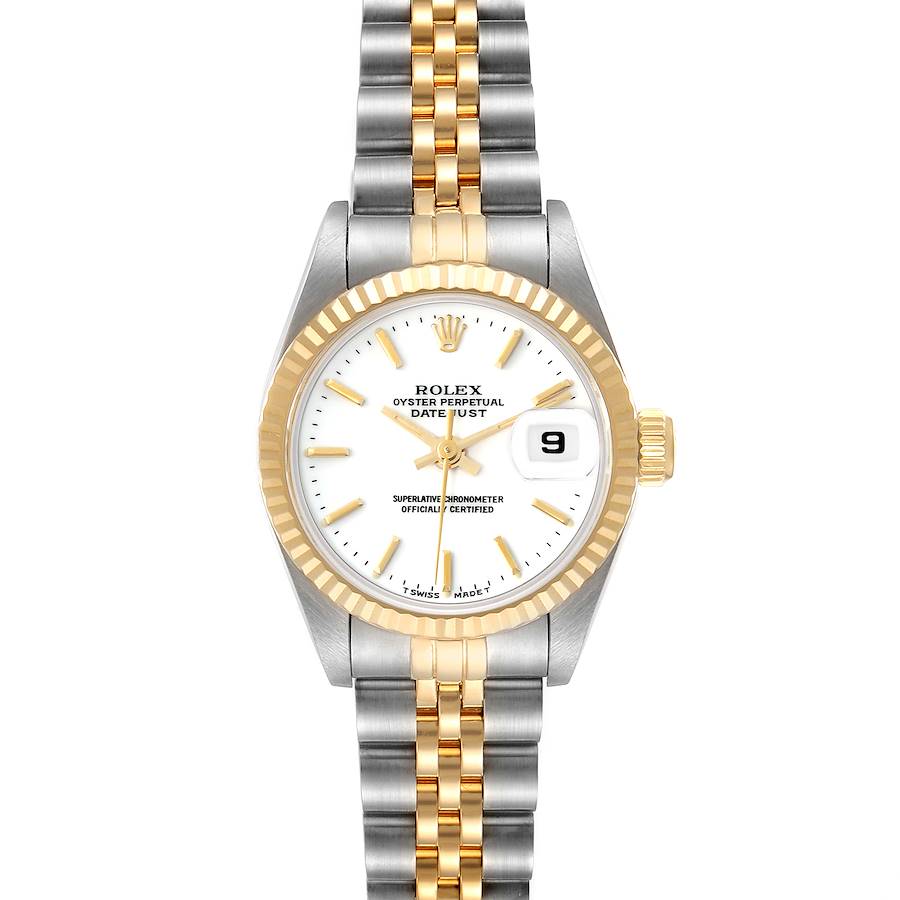 Rolex Datejust Steel Yellow Gold White Dial Ladies Watch 69173 SwissWatchExpo