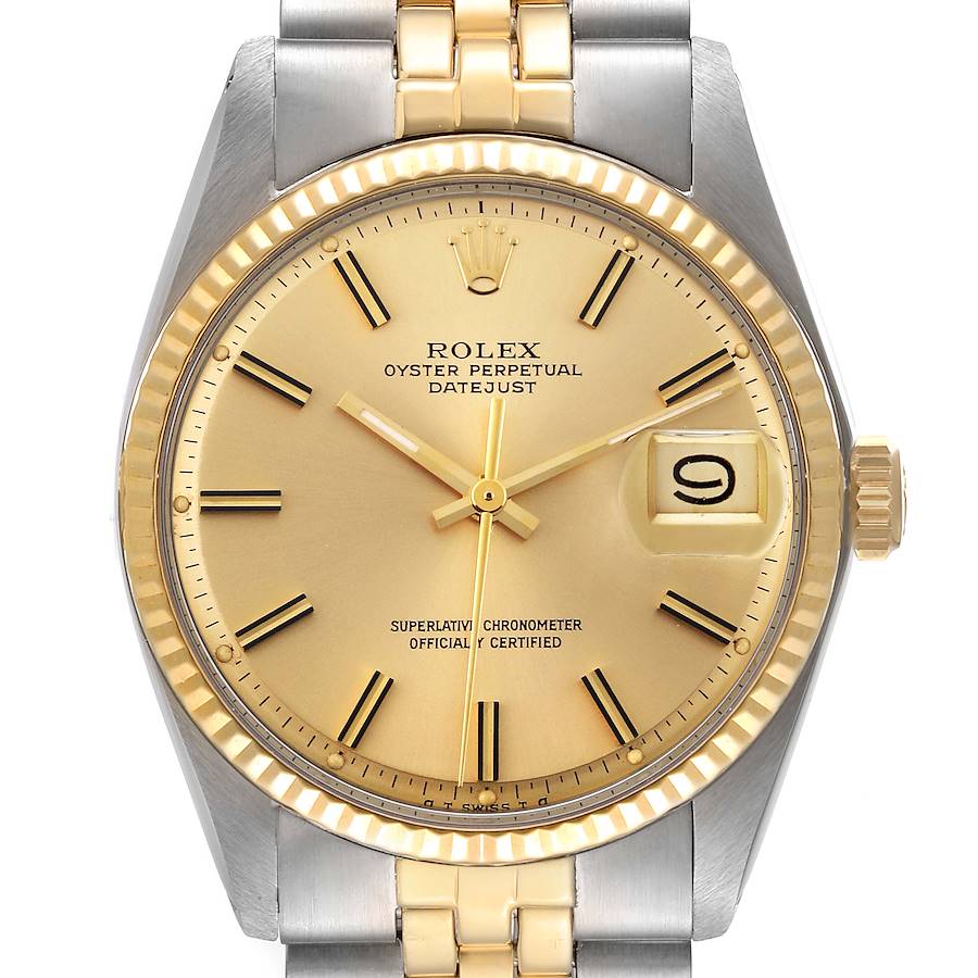 Rolex Datejust Steel Yellow Gold Wide Boy Sigma Dial Vintage Mens Watch 1601 SwissWatchExpo