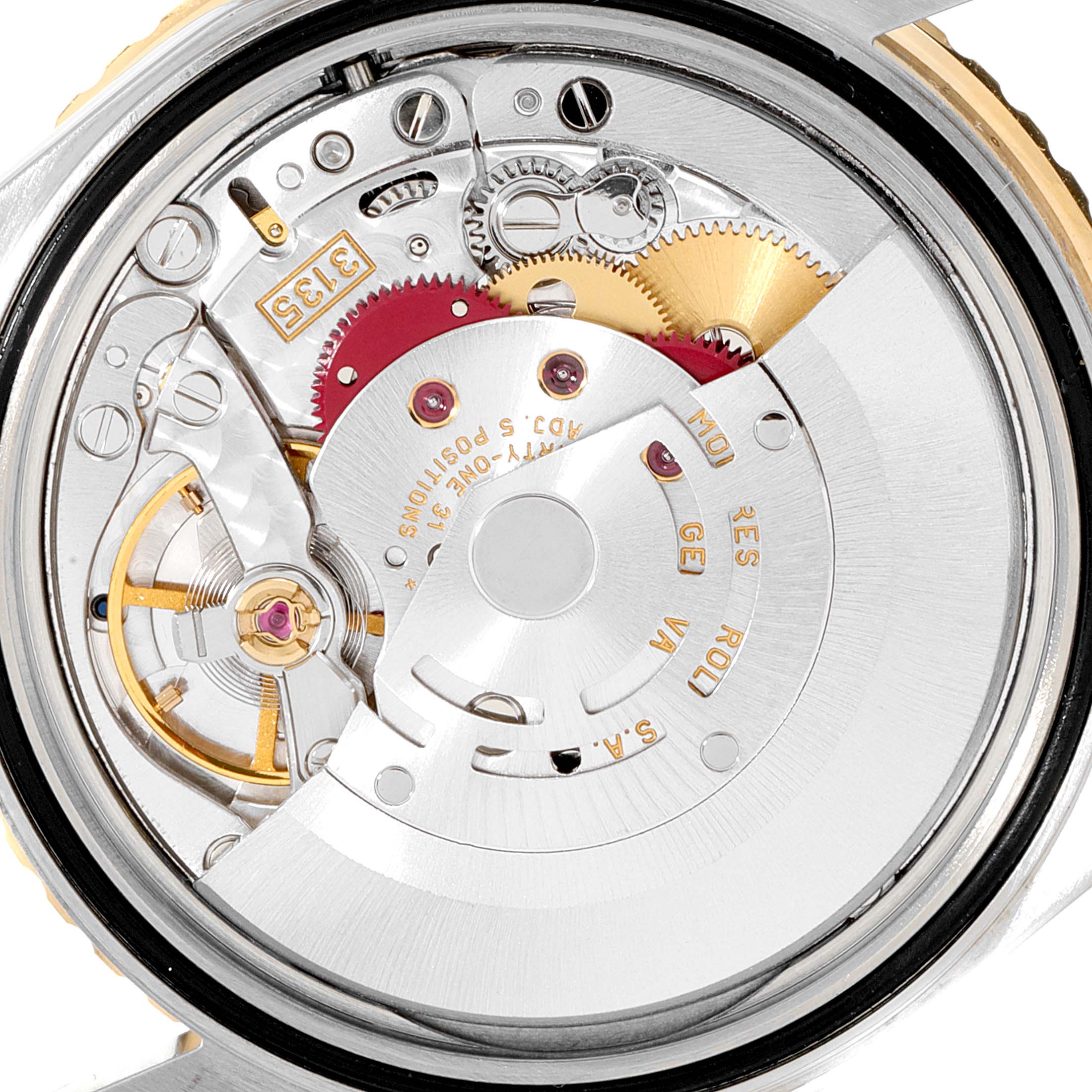 This is an image of the movement mechanism of a Turn-o-Graph model by Rolex, viewed from the back.