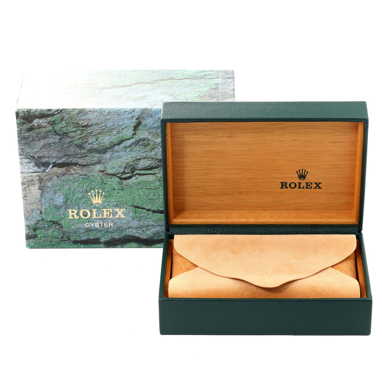 The image shows the Rolex Mid-Size 77080 Women's Stainless Steel Blue Dial 77080 Women's Stainless Steel Blue Dial model packaging, including a closed Rolex watch box and the outer sleeve.