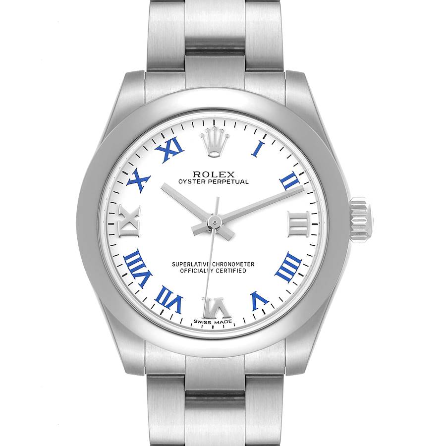 Rolex Oyster Perpetual Midsize White Dial Ladies Watch 177200 Box Card SwissWatchExpo