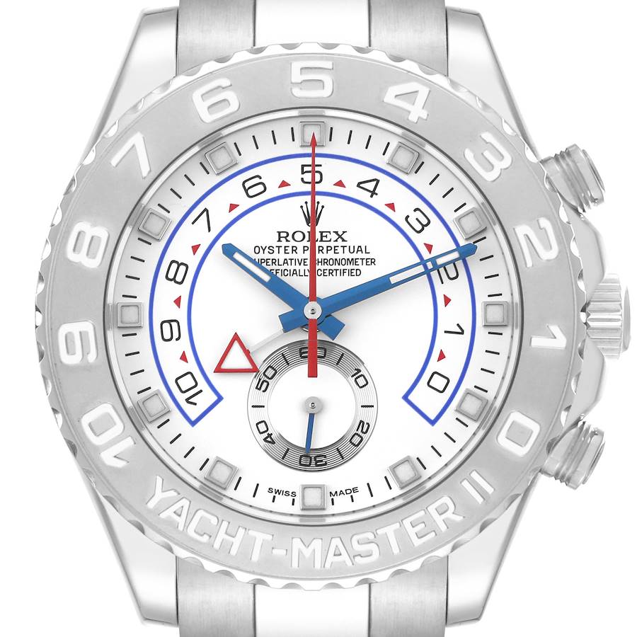 Rolex Yachtmaster II Regatta White Gold Platinum Mens Watch 116689 Box Card SwissWatchExpo