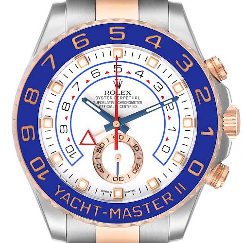 Photo of Rolex Yachtmaster II Steel Rose Gold Mens Watch 116681 Box Card